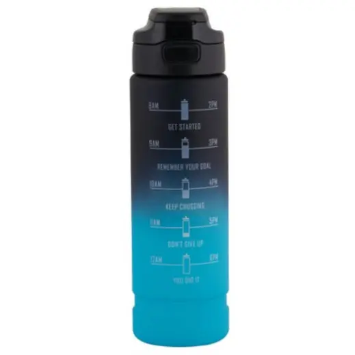 1 Litre Motivate Water Bottle Aqua Front